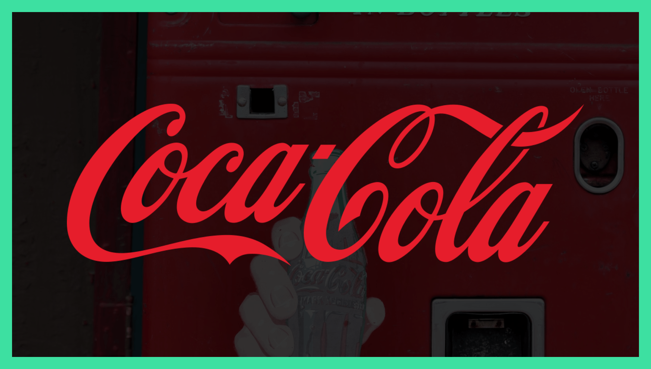The coca-cola logo with its cursive font written in red color