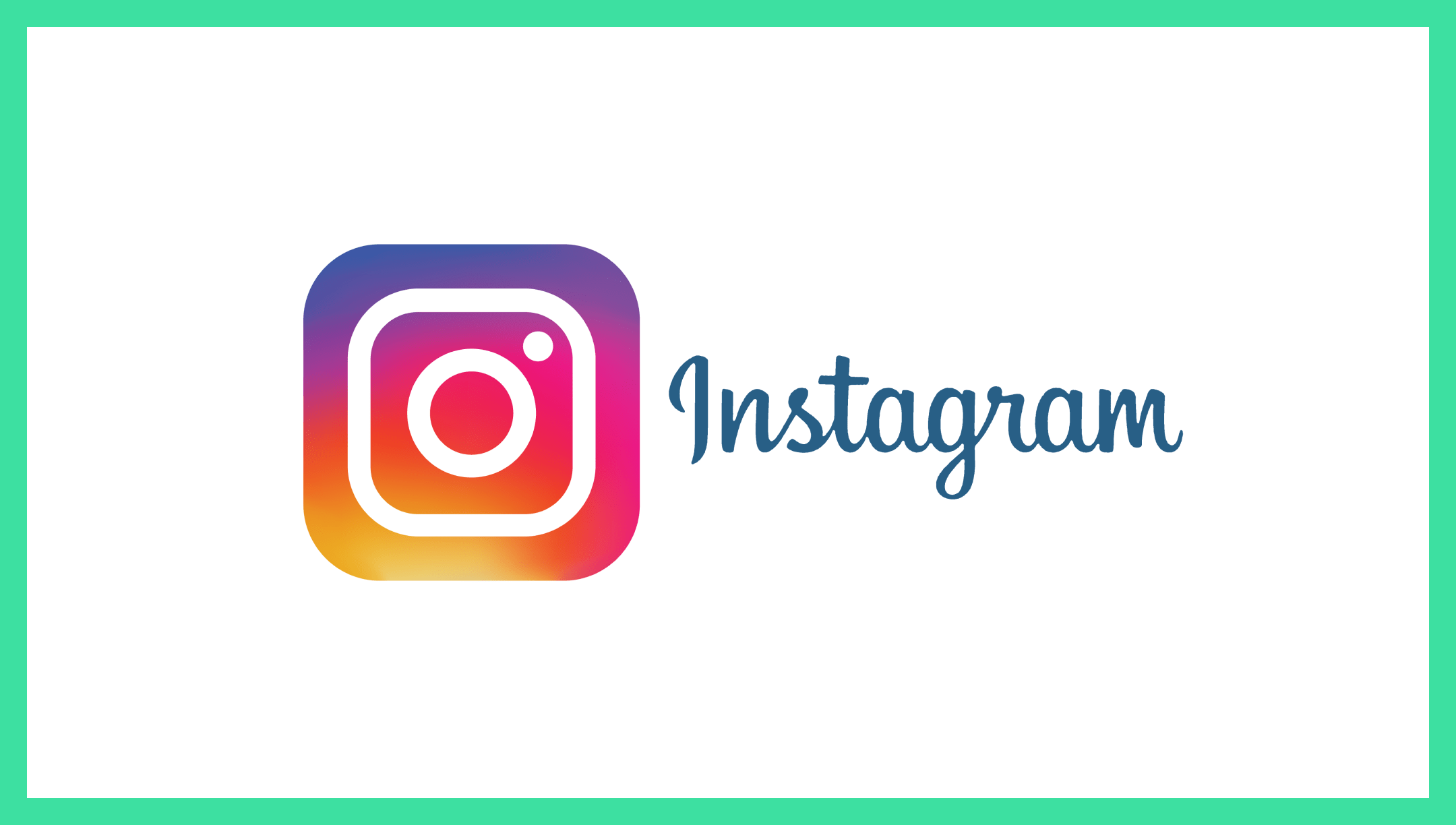 The instagram logo and the Instagram name with its cursive font on the side written in blue