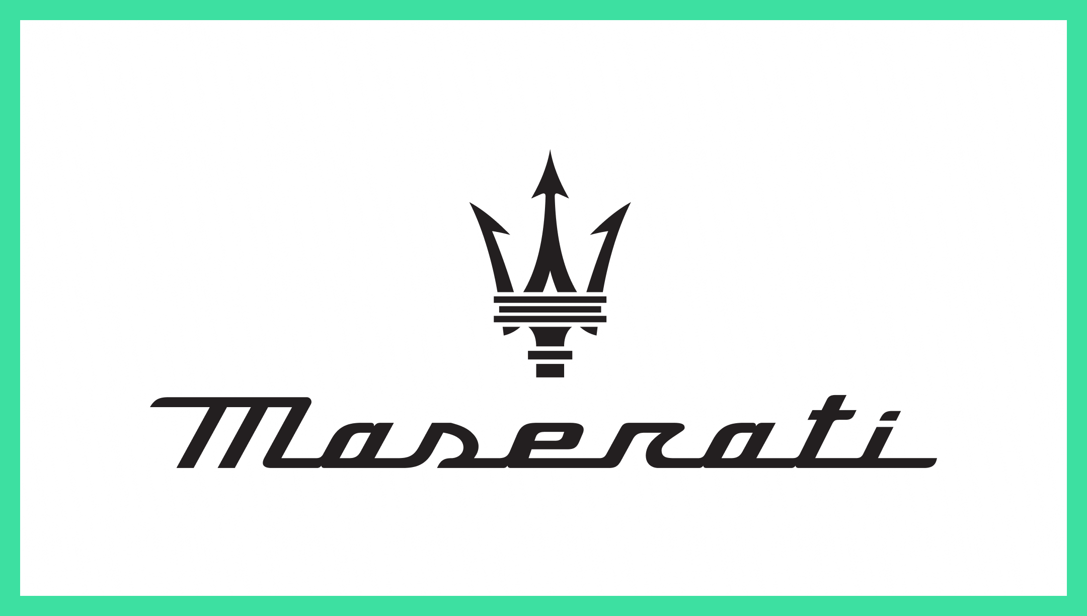 Maserati brand logo and handwritten font